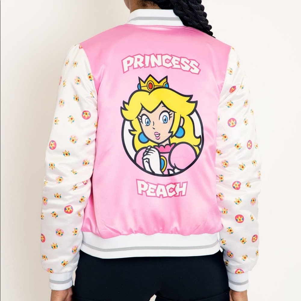 PRINCESS PEACH BOMBER JACKET Super Mario BlackMilk